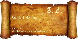 Back Léna névjegykártya